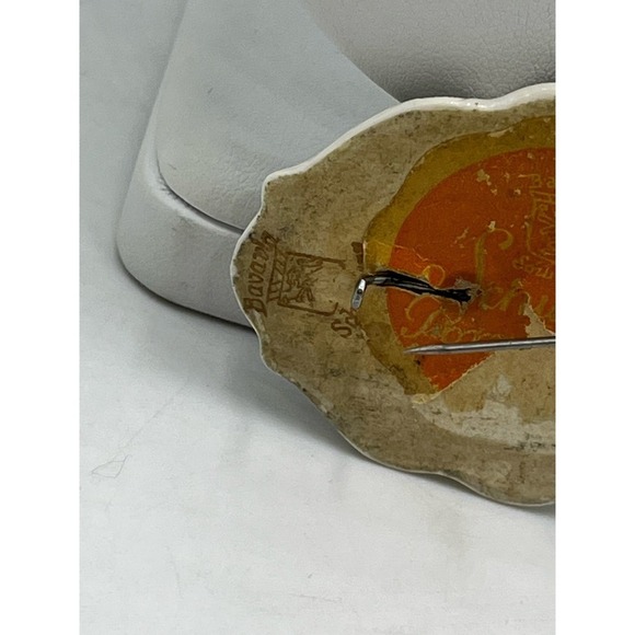 Antique Germany BAVARIAN SCHUMANN Hand Painted Floral Brooch Pin - Picture 9 of 14